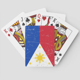 Baraja De Cartas Bandera filipina rascada y rasguñada