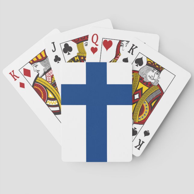 Baraja De Cartas Bandera finlandesa (Reverso)