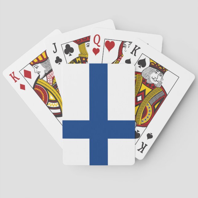 Baraja De Cartas Bandera finlandesa (Finlandia) (Reverso)