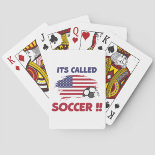 Baraja De Cartas Bandera graciosa estadounidense se llama SOCCER no