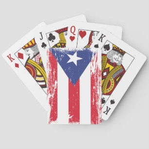 Baraja De Cartas Bandera Grunge Puerto Rico