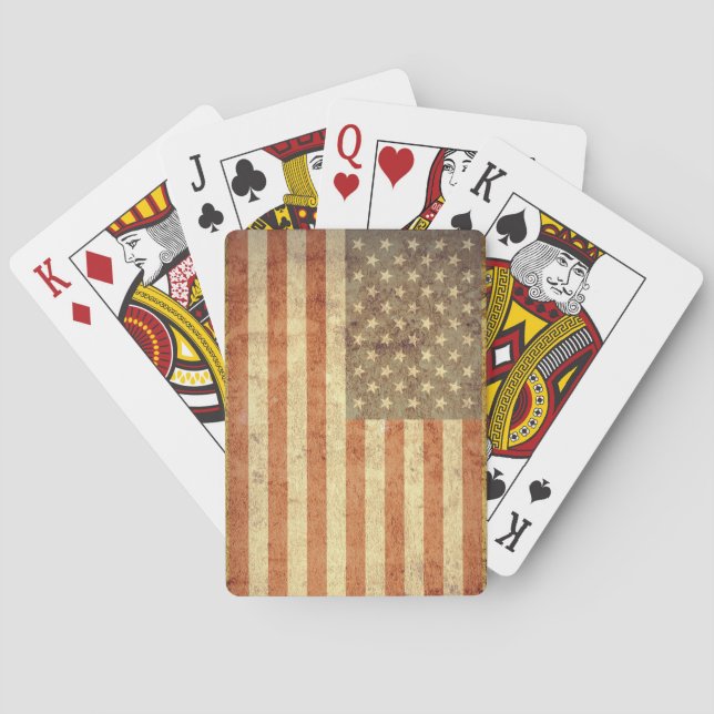 Baraja De Cartas Bandera Grunge USA (Reverso)