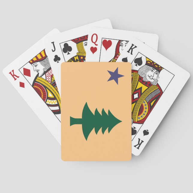 Baraja De Cartas Bandera histórica de Maine (1901-1909) (Reverso)