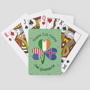 Baraja De Cartas Bandera Irlandesa Americana Islándica Trébol Perso