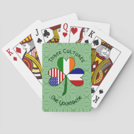 Baraja De Cartas Bandera irlandesa francesa norteamericana Shamrock