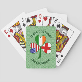 Baraja De Cartas Bandera irlandesa inglesa norteamericana Shamrock
