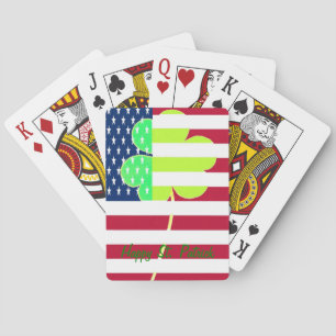 Baraja De Cartas Bandera irlandesa norteamericana Shamrock Clover S