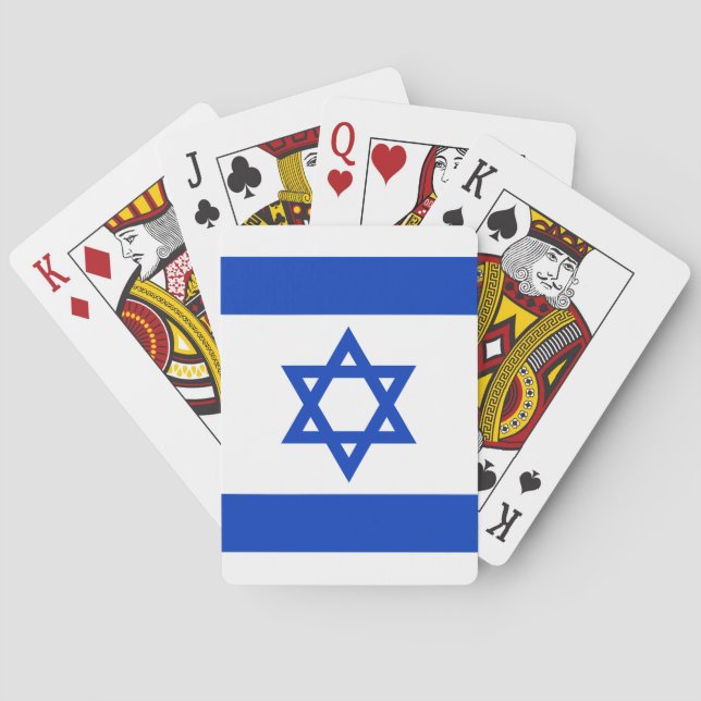 Baraja De Cartas Bandera israelí moderna patriótica (Reverso)