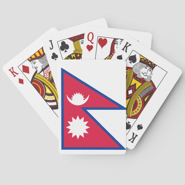Baraja De Cartas Bandera nacional del mundo de Nepal (Reverso)