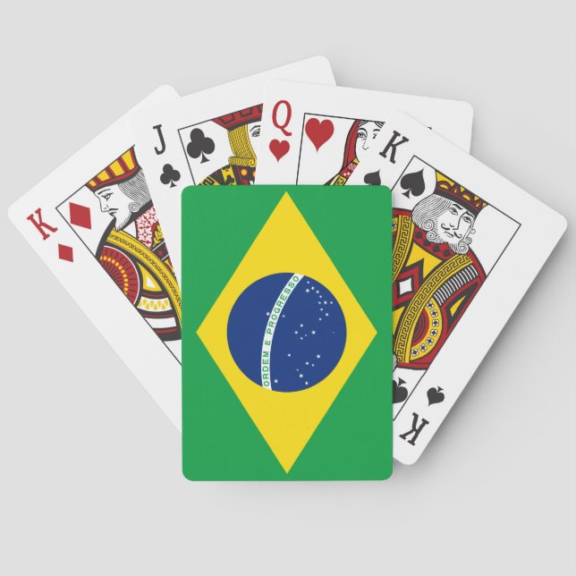 Baraja De Cartas Bandera nacional del mundo del Brasil (Reverso)