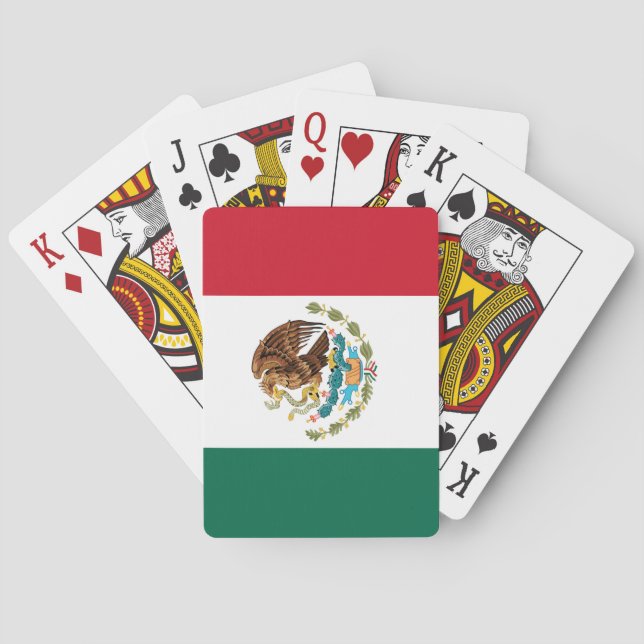Baraja De Cartas Bandera nacional mexicana - Auténtica calidad (Reverso)
