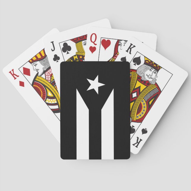 Baraja De Cartas Bandera negra de Puerto Rico (Reverso)