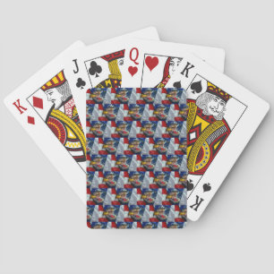 Baraja De Cartas Bandera Patriótica Americana Bald Eagle Wolf