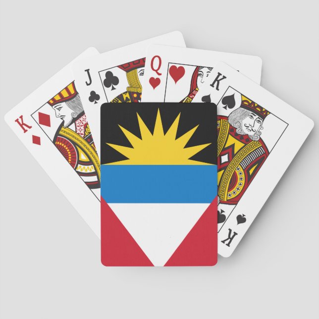 Baraja De Cartas Bandera Patriótica de Antigua y Barbuda (Reverso)