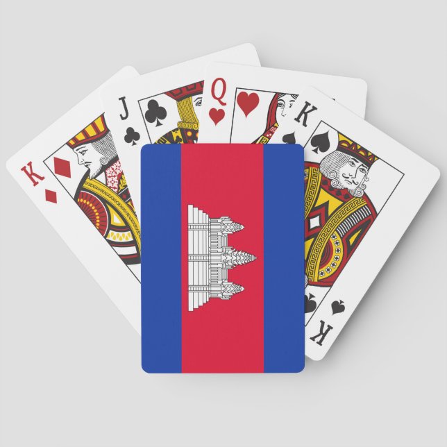 Baraja De Cartas Bandera Patriótica De Camboya (Reverso)