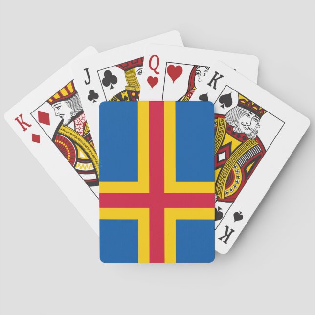Baraja De Cartas Bandera patriótica de las Islas Åland (Reverso)