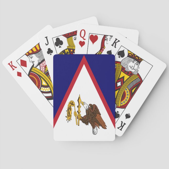 Baraja De Cartas Bandera Patriótica de Samoa Americana (Reverso)