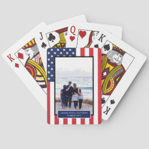 Baraja De Cartas Bandera Patriótica Estadounidense personalizada co