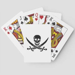 Baraja De Cartas Bandera pirata calavera espadas cruzadas