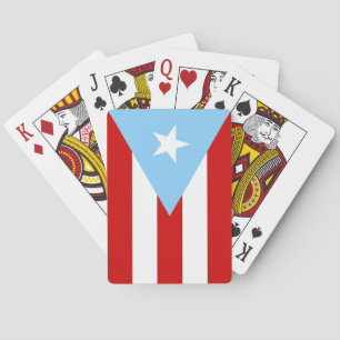 Baraja De Cartas Bandera Puertorriqueña Azul Claro