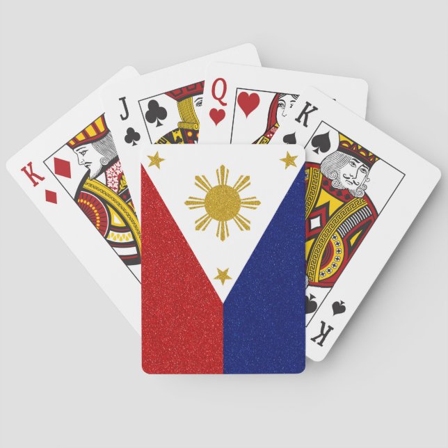 Baraja De Cartas Bandera Purpurina de Filipinas (Reverso)