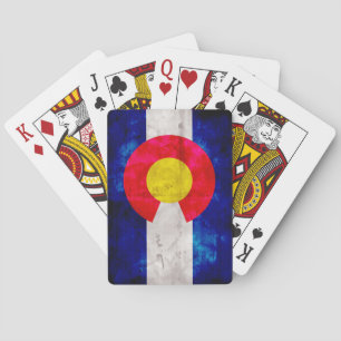Baraja De Cartas Bandera resistida del estado de Colorado del