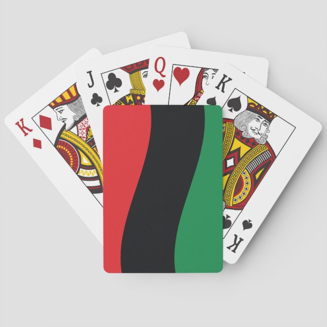 Baraja De Cartas Bandera roja, negra y verde (Reverso)