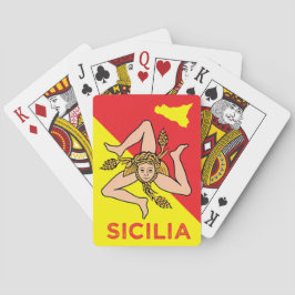 Baraja De Cartas Bandera siciliana de Sicilia Trinacria