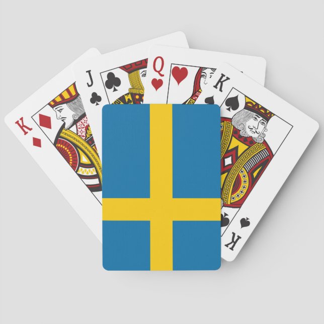 Baraja De Cartas Bandera sueca (Suecia) (Reverso)