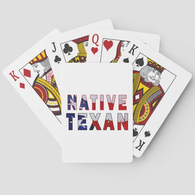 Baraja De Cartas Bandera texana nativa (Reverso)