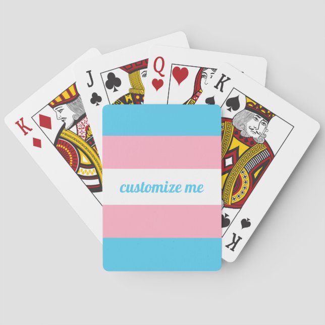 Baraja De Cartas Bandera Transgénero Personalizada (Reverso)