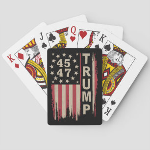Baraja De Cartas Bandera Trump 45 47 Vintage Retro América USA
