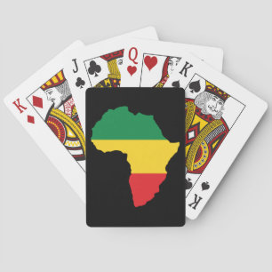 Baraja De Cartas Bandera verde, dorada y roja de África