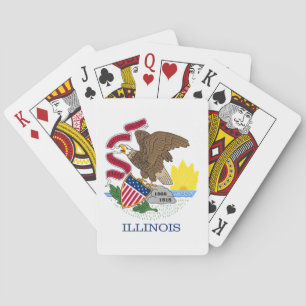Baraja De Cartas Bandera y foco de Illinois