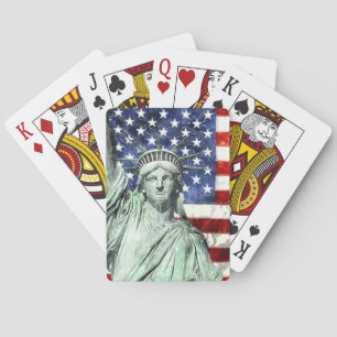 BARAJA DE CARTAS BANDERA Y LIBERTAD DE EE.UU.
