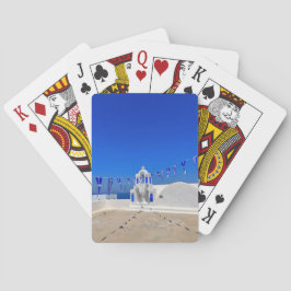 Baraja De Cartas Banderas griegas Iglesia blanca construyendo Greci