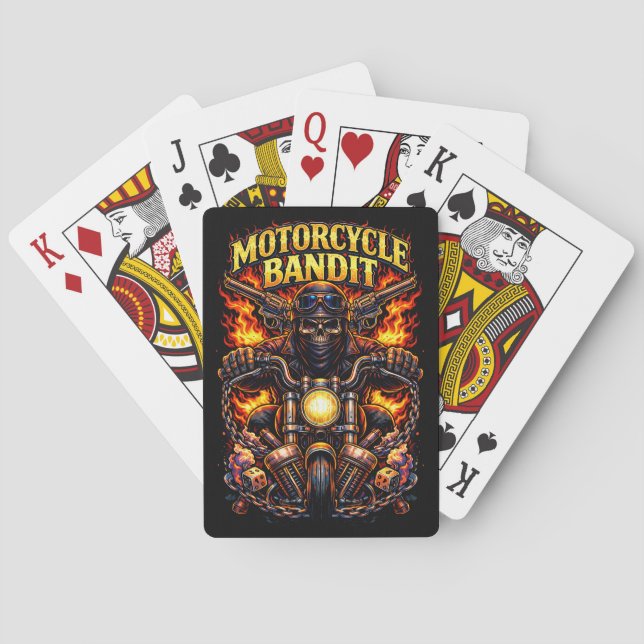 Baraja De Cartas Bandido en Motocicleta (Reverso)