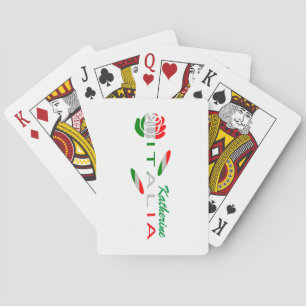 Baraja De Cartas Bandiera d'Italia Rosa Personalizada