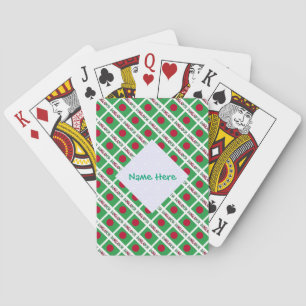 Baraja De Cartas Bangladesh Bandera Bangladesí Tiled Verde Personal