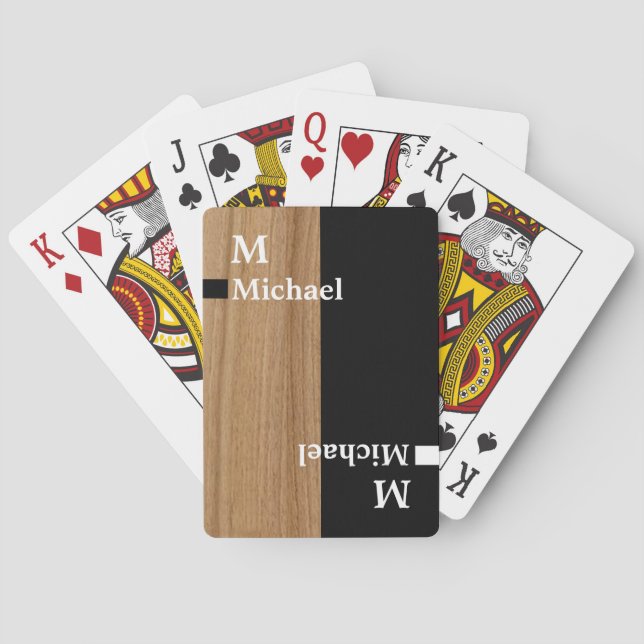 Baraja De Cartas Barajas de madera y negro (Reverso)
