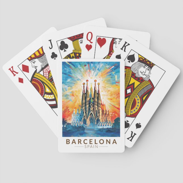 Baraja De Cartas Barcelona España La Sagrada Familia (Reverso)