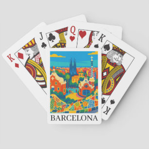 Baraja De Cartas Barcelona España Viajes Coloridos Sagrada Familia