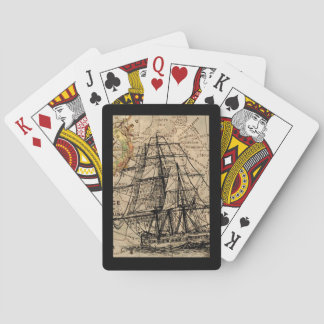 Baraja De Cartas Barco Antiguo y Mapa