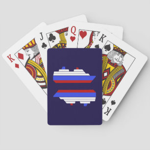 Baraja De Cartas barco de mar rojo y azul