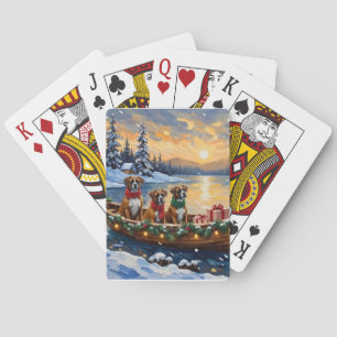 Baraja De Cartas Barco de Navidad de Boxer Fiesta