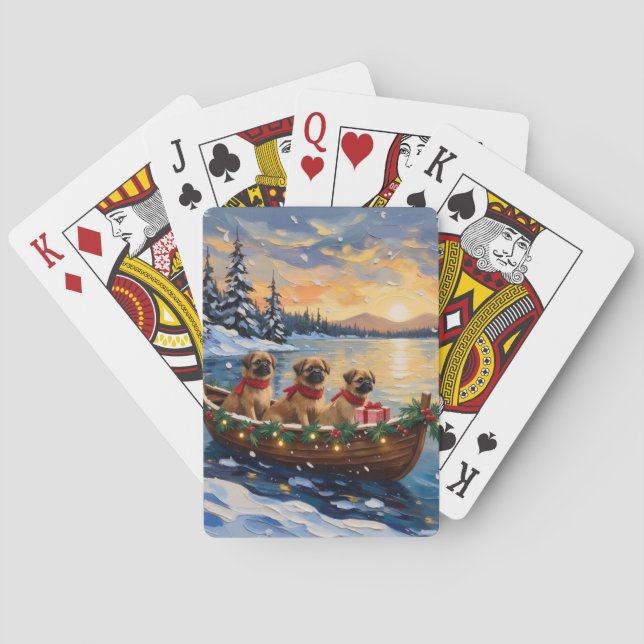 Baraja De Cartas Barco de Navidad de Pekín Fiesta (Reverso)