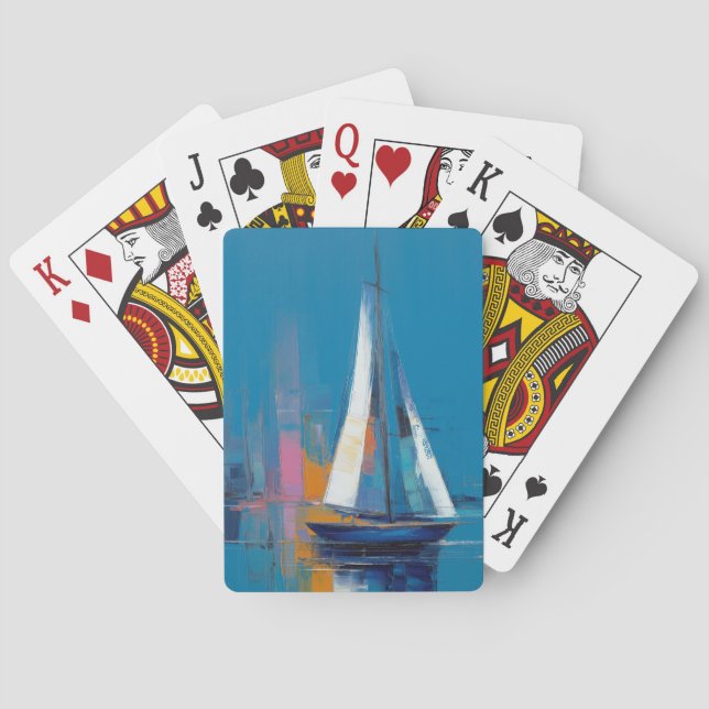 Baraja De Cartas Barco de vela náutico (Reverso)