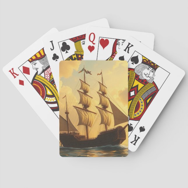 Baraja De Cartas Barco Dorado (Reverso)