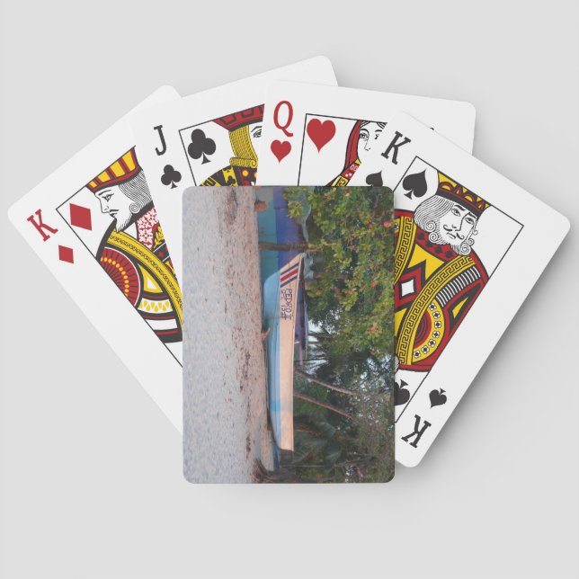 Baraja De Cartas Barco pesquero en la playa de Tamarindo, Costa Ric (Reverso)