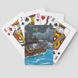 Baraja De Cartas Barco pirata en tormenta